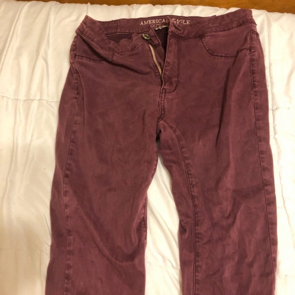 AE jeggings, maroon